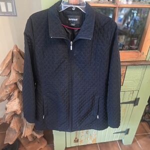 Quilted zip up hip length jacket